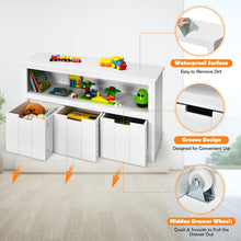 Load image into Gallery viewer, Children Bookcase with Drawers &amp; Large Open Shelf
