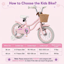 Load image into Gallery viewer, Kids Bike, Children's Training Bicycle | Toddler Bike with Detachable Training Wheels, Basket
