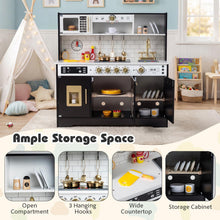 Load image into Gallery viewer, Kids Play Kitchen, Wooden Pretend Toy Kitchen with Realistic Lights &amp; Sounds
