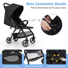 Load image into Gallery viewer, Baby Stroller, Foldable Toddler Pushchair with Adjustable Backrest
