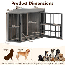Load image into Gallery viewer, Wooden Dog House with 3-Level Adjustable Dog Bowl Rack
