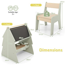 Load image into Gallery viewer, 2-in-1 Kids Art Easel, Toddler Wooden Painting Drawing Easel with Chair
