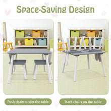 Load image into Gallery viewer, Kids Wooden Table and Rabbit Chairs Set with Space-Saving Structure
