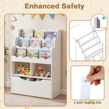 Load image into Gallery viewer, 5-Tier Kids Bookshelf, Wooden Children Bookcase
