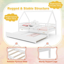 Load image into Gallery viewer, Wooden Kids Bed Frame with Trundle
