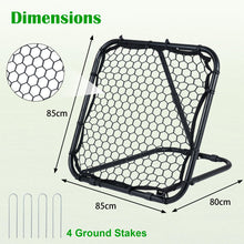 Load image into Gallery viewer, Foldable Football Rebounder Net, Football Training Net with Metal Frame, Adjustable Soccer Target Goal
