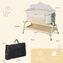 Load image into Gallery viewer, Baby Bassinet with Net with 6 Adjustable Heights
