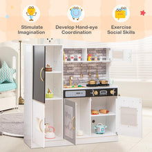 Load image into Gallery viewer, Play Kitchen Toy Set with Chalkboard and Real Sounds &amp; Lights
