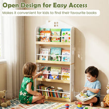 Load image into Gallery viewer, Kids Bookshelf, 4-Tier Book Display Rack with Anti-Falling Baffles
