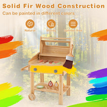Load image into Gallery viewer, Kids Barbecue Playset, Wooden BBQ Grill Toy Set with Wheels
