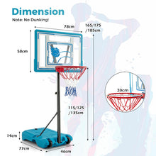 Load image into Gallery viewer, 3.8-4.4FT Poolside Basketball Goal System with Wheels and Fillable Base
