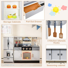 Load image into Gallery viewer, Wooden Kitchen Playset Large Pretend Toy Kitchen for Toddlers

