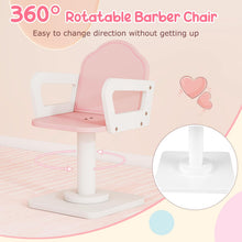 Load image into Gallery viewer, Kids Vanity Set, Girls Dressing Table with Lighted Mirror, Swivel Barber Chair
