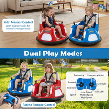 Load image into Gallery viewer, 12V Bumper Car for Kids with Remote Control and Lighting Modes
