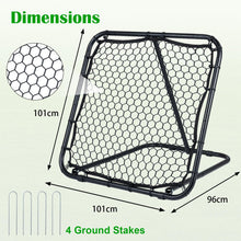 Load image into Gallery viewer, Foldable Football Rebounder Net, Football Training Net with Metal Frame, Adjustable Soccer Target Goal
