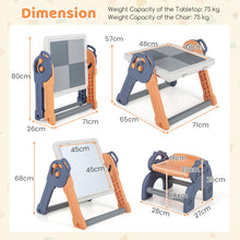 Load image into Gallery viewer, 6 in 1 Foldable Toddler Activity Table and Chair Set with Reversible Tabletop
