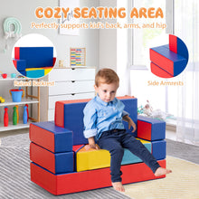 Load image into Gallery viewer, 8-Piece Kids Play Sofa Set, Convertible Toddler Chair Couch
