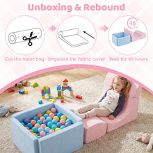 Load image into Gallery viewer, Soft Play Climbing Blocks, Baby Climb and Crawl Foam Play Set with Ball Pit and Suede Covers
