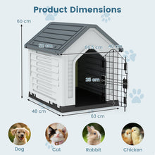 Load image into Gallery viewer, Plastic Dog House with Metal Lockable Door and Air Vents
