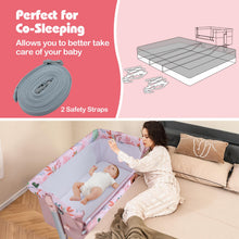 Load image into Gallery viewer, Baby Bedside Crib, 4-Level Height Adjustable Bassinet Crib (Beige) | Portable Newborn Bedside Sleeper
