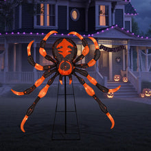 Load image into Gallery viewer, 52inch Halloween Spider Decoration with 16 Flickering Warm White LEDs 64 Orange LEDs
