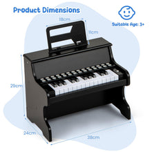 Load image into Gallery viewer, Wooden Kids Piano Keyboard 25 Keys Digital Piano with Music Stand Music Learning Gift for 3+ Kids
