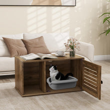 Load image into Gallery viewer, Cat Litter Box Enclosure Indoor Hidden Kitty Washroom
