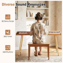 Load image into Gallery viewer, Electric Piano with 3 Pedal Unit, 80 Demos, 800 Tones, 600 Rhythms, USB MIDI Connectivity, Music Stand for Beginners
