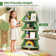 Load image into Gallery viewer, 4-Tier Kids Corner Bookshelf for Kids Room and Nursery Playroom
