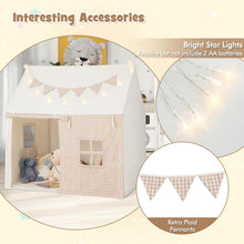 Load image into Gallery viewer, Kids Tent, Large Play Tent with Padded Mat, Star Lights, Flags, Windows &amp; Storage Pockets
