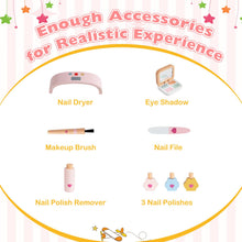 Load image into Gallery viewer, Kids Vanity Set, Girls Pretend Nail Salon Playset with Eye Shadow
