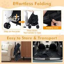 Load image into Gallery viewer, Double Pet Stroller, Foldable Dog Travel Pushchair Cat Buggy with 2 Carriers
