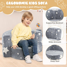 Load image into Gallery viewer, 2 in 1 Kids Sofa Chair, Glow in the Dark Children Couch with Washable Flannel Cover
