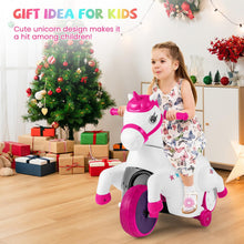 Load image into Gallery viewer, Kids Electric Motorbike, 12V Ride on Unicorn with Training Wheels
