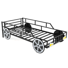Load image into Gallery viewer, Metal Children Platform Bed with Guardrails
