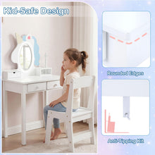 Load image into Gallery viewer, Kids Vanity Table and Chair Set, Princess Dressing Table
