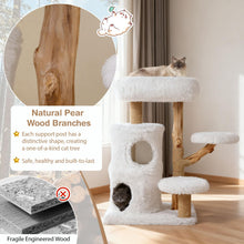 Load image into Gallery viewer, Wooden Cat Tree, Multi-Layer Cats Tower with Jute Scratching Posts &amp; Top Perch
