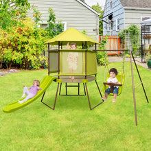 Load image into Gallery viewer, 4 in 1 Kids Metal Swing A-Frame with Baby Swing
