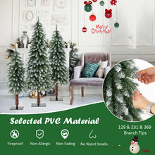 Load image into Gallery viewer, Artificial Xmas Tree Set of 3 with PVC Branch Tips and Warm White LED Lights
