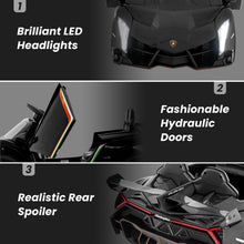 Load image into Gallery viewer, Kids Ride on Car, 12V Battery Powered Licensed Lamborghini Car with Remote Control, Music, 3 Speeds
