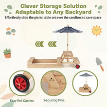 Load image into Gallery viewer, Kids Picnic Table with Sandbox, Wooden Children Garden Table and Bench Set
