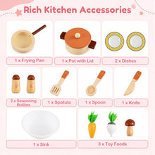 Load image into Gallery viewer, Kids Play Kitchen, Wooden Toy Kitchen with Stoves
