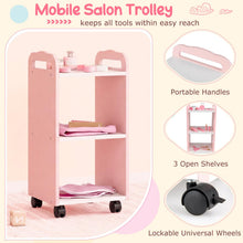 Load image into Gallery viewer, Kids Vanity Set, Girls Dressing Table with Lighted Mirror, Swivel Barber Chair
