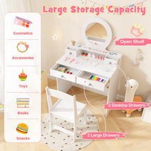 Load image into Gallery viewer, Kids Vanity Table and Chair Set with Mirror
