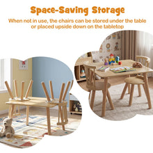 Load image into Gallery viewer, Kids Table and Chair Set, Wooden Toddler Play Table with Solid Wood Legs
