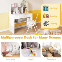 Load image into Gallery viewer, Kids Wooden Study Desk with Drawer and Storage Shelf

