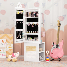 Load image into Gallery viewer, Kids Jewelry Cabinet, 3 in 1 Girls Jewelry Organizer with Full-Length Mirror
