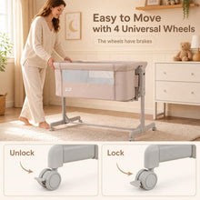 Load image into Gallery viewer, Bedside Crib with 4 Castors, Extendable Legs, Removable Mattress
