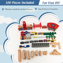 Load image into Gallery viewer, 2 in 1 Kids Wooden Train Track Set and Table

