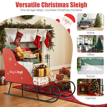 Load image into Gallery viewer, Red Christmas Santa Sleigh, Metal Xmas Decoration
